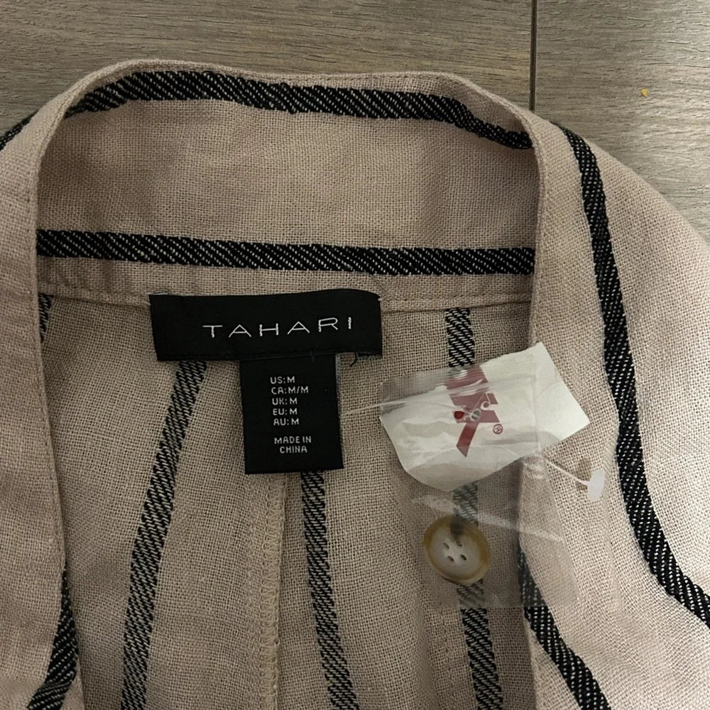 NWT Tahari Black and White Striped Wide Leg Pants - Picture 6 of 14